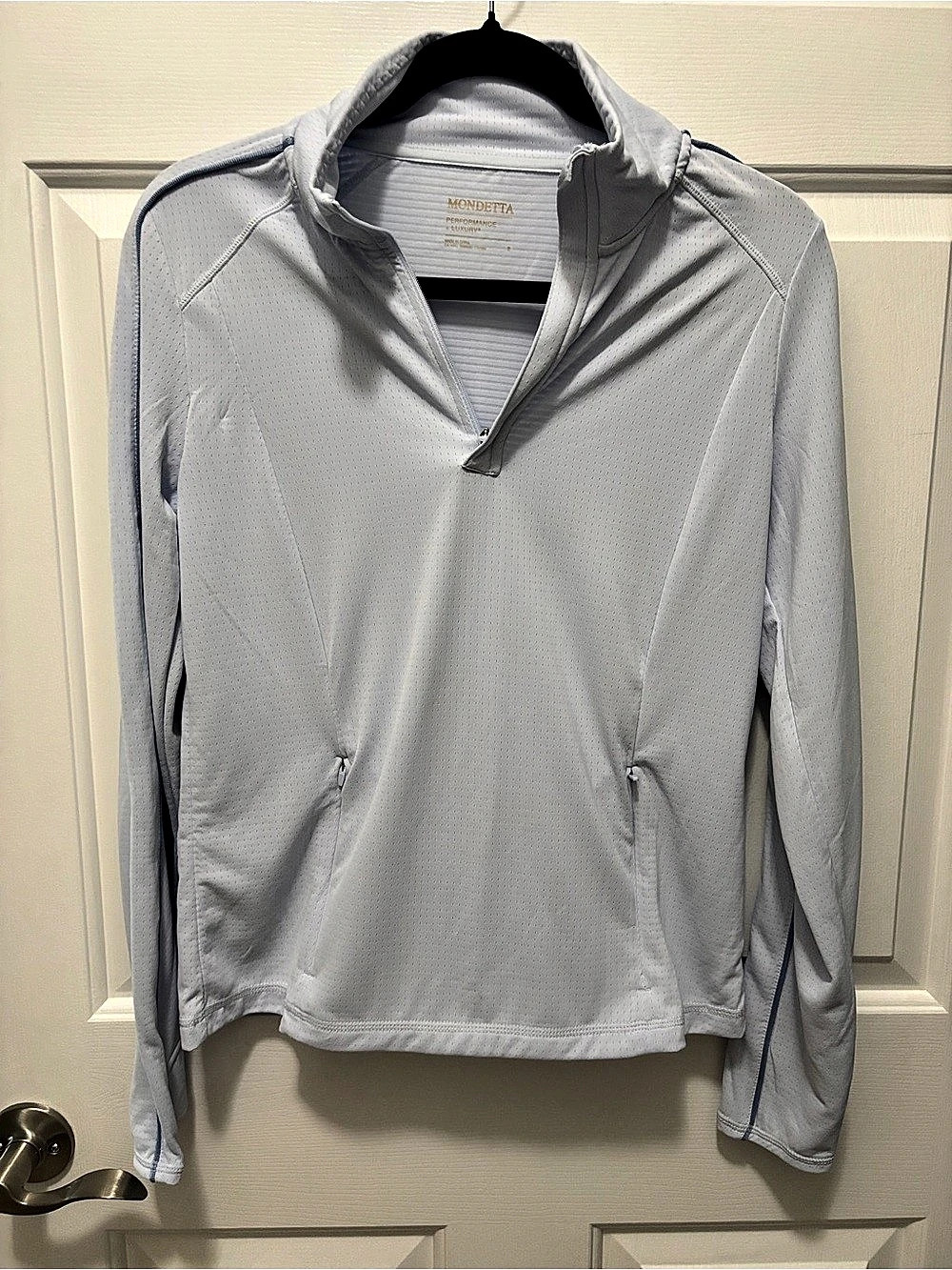 Mondetta Performance Luxury 1/4 Zip Pullover Light Blue
